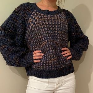 Anthropologie blue bulky sweater